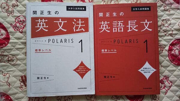 2冊セット 関正生の英文法 英語長文 ポラリス Polaris 1 標準レベル ※英文法はカバー傷み、濡れ跡、少し書き込みあり