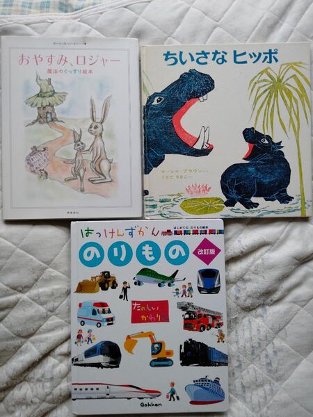 3冊セット 絵本 小さなヒッポ おやすみ、ロジャー 魔法のぐっすり絵本 はっけんずかん のりもの 改訂版