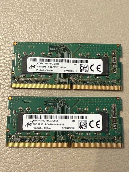 ミクロン MTA8ATF1G64HZ-2G6E1 メモリ8 GB DDR4 2666V メモリ 16GB