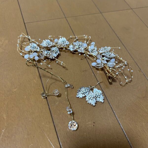 アクセサリー ヘアピン 花 ゴールド