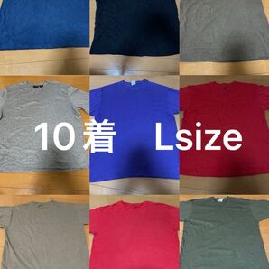 10着 ランダム アメリカ古着 まとめ売り 無地 半袖Tシャツ
