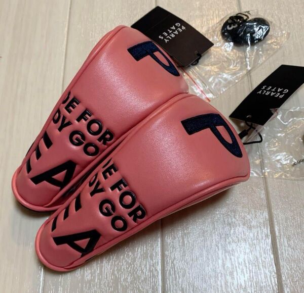 2点!新品■16,720円【パーリーゲイツ】ユーティリティ用ヘッドカバー ピンク ゴルフヘッドカバー UT用