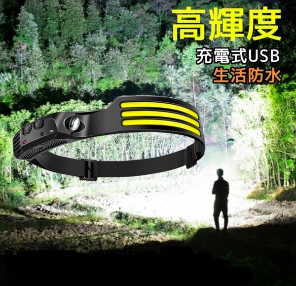 ヘッドライト 充電式 LED USB type-c 防災 キャンプ 釣り 登山 夜釣