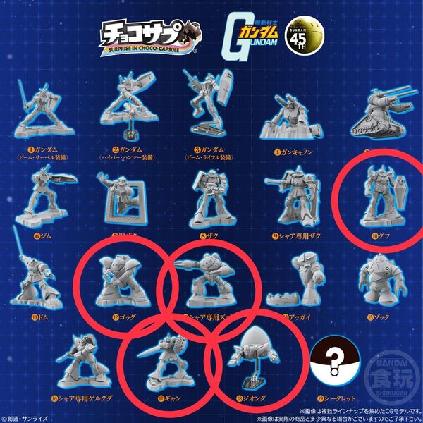 『チョコサプ 機動戦士ガンダム 5点セット』