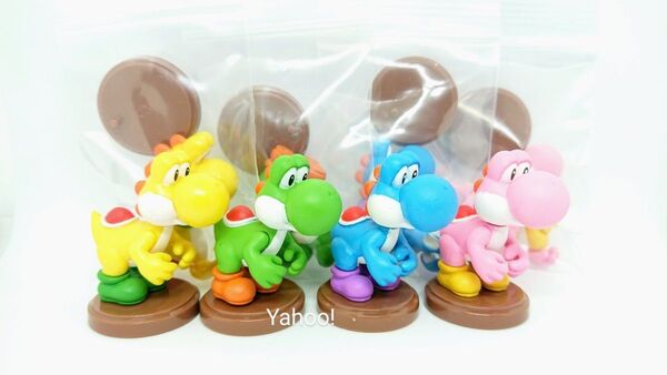 チョコエッグ New スーパーマリオブラザーズ Wii ヨッシー 4種セット 黄色 緑 水色 ピンク フィギュア 青 yoshi