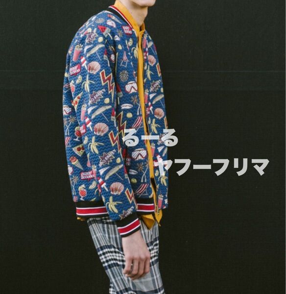 ZARA MAN 総柄 ジャケット M 40 メンズ ブルゾン ストレッチ スカジャン MA1 ボンバー