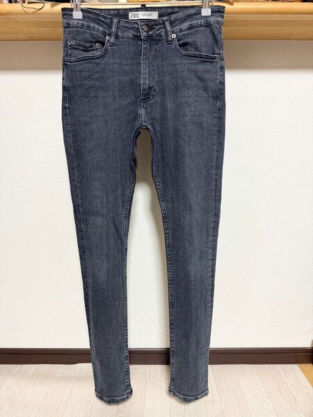 使いやすい 伸縮性強め ZARA MAN ストレッチ スキニー 40 メンズ ウルトラ デニム パンツ ジーンズ ブラック 黒