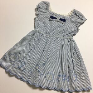 メゾピアノ 貝殻 ワンピース 100cm ストライプ 夏物