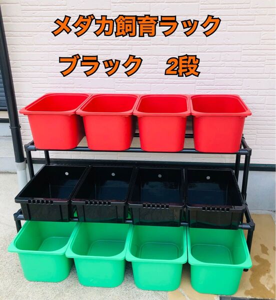 メダカ飼育ラック ブラック【接着剤付】 NVBOX13を12個置けます