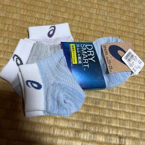 タグ付き asicsレディースソックス 23-25センチ 3足1組 高通気メッシュ設計 春夏向き 総メッシュ