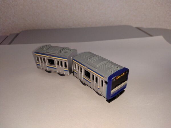 カプセルプラレール 東西の環状線と通勤電車編 E235系横須賀線 後尾車+中間車 車両本体のみ 初期傷あり