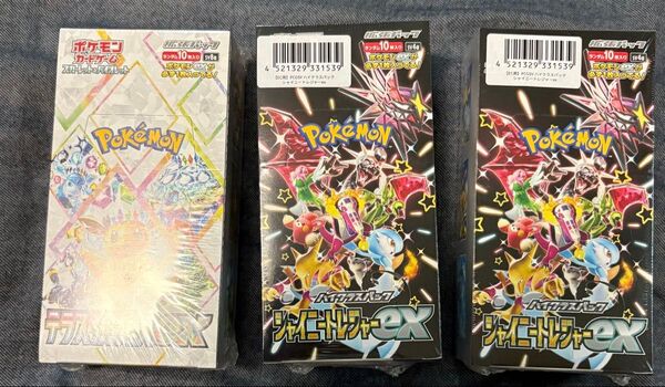 ポケモンカード テラスタルフェスex 1box シャイニートレジャーex 2box シュリンク付き