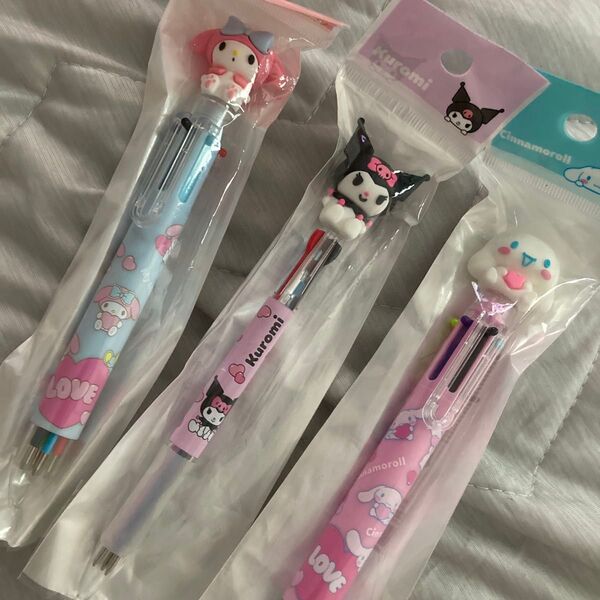 サンリオ 多色ペン 3本セット マイメロディ クロミ シナモロール