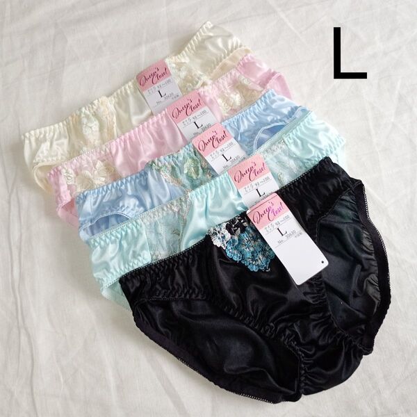 (H477)【L】5枚 レディース ショーツ 女性用下着 パンツ まとめ売りトリコットショーツ 新品 セット