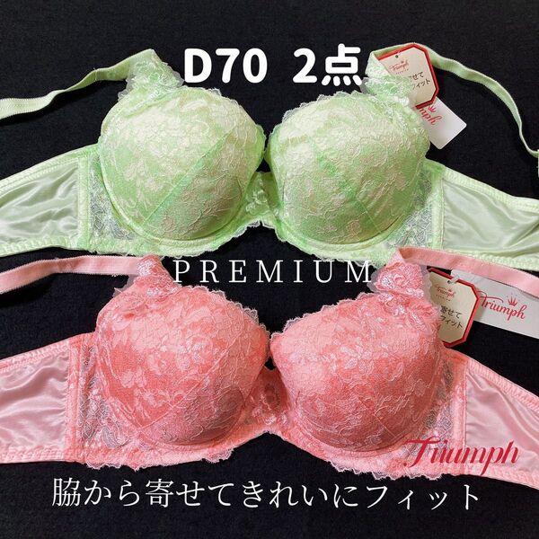 D70 トリンプ プレミアム レッドレーベル0084 ブラジャー 2点