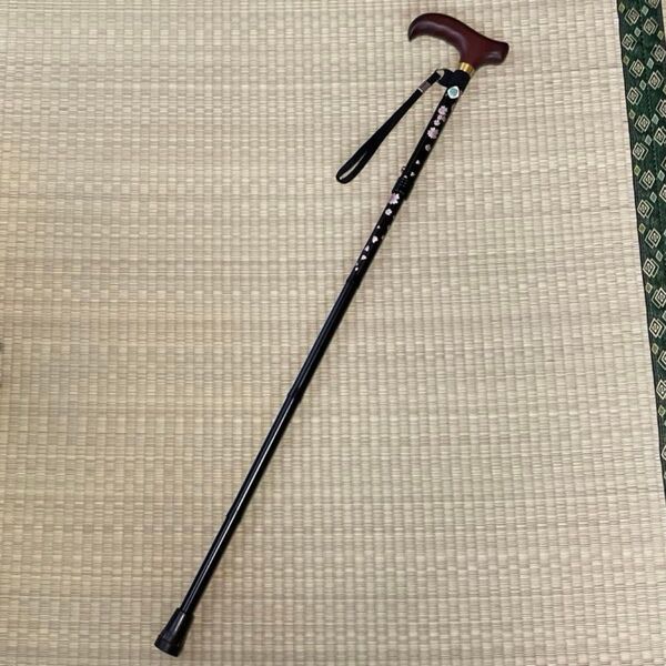 杖 ステッキ つえ 介護 リハビリ 軽量 折りたたみ 桜花柄