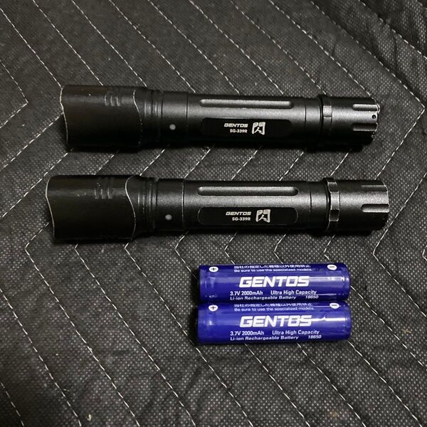ジェントス SG-339R 充電式 LED ライト 2個セット 電池要交換 フラッシュライト GENTOS