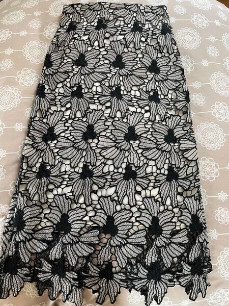tocco closet トッコクローゼット レース ロング タイト スカート ブラック