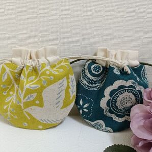 ☆ハンドメイド☆ まんまるミニ巾着 北欧風 セット