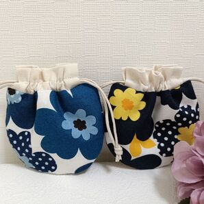 ☆ハンドメイド☆ まんまるミニ巾着 花柄 セット