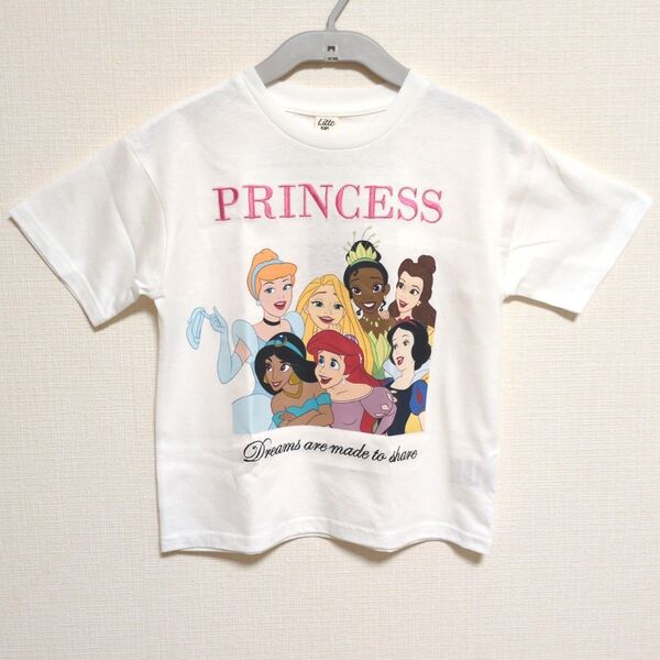 ディズニー プリンセス 刺繍 Tシャツ 120 ホワイト
