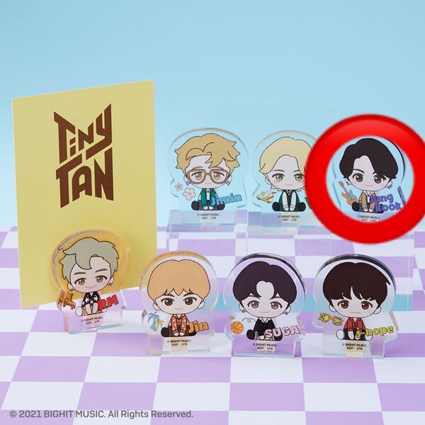 Tinytan 一番くじ アクリルフォトスタンド、ガチャ プラプラマスコット JUNGKOOK