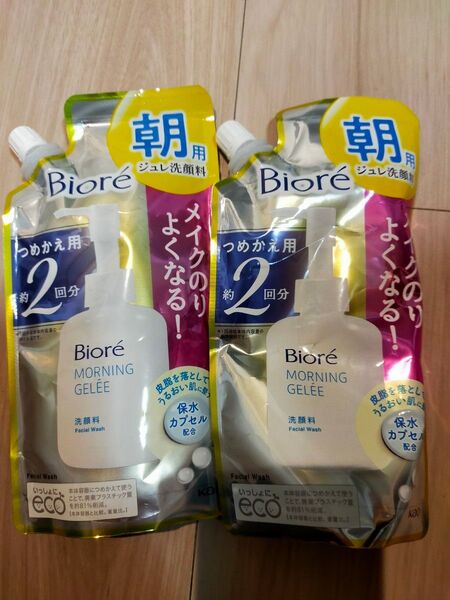 Bior ビオレ 朝用ジュレ洗顔料 つめかえ用 2回分 アクアフローラルの香り 160mlx2袋