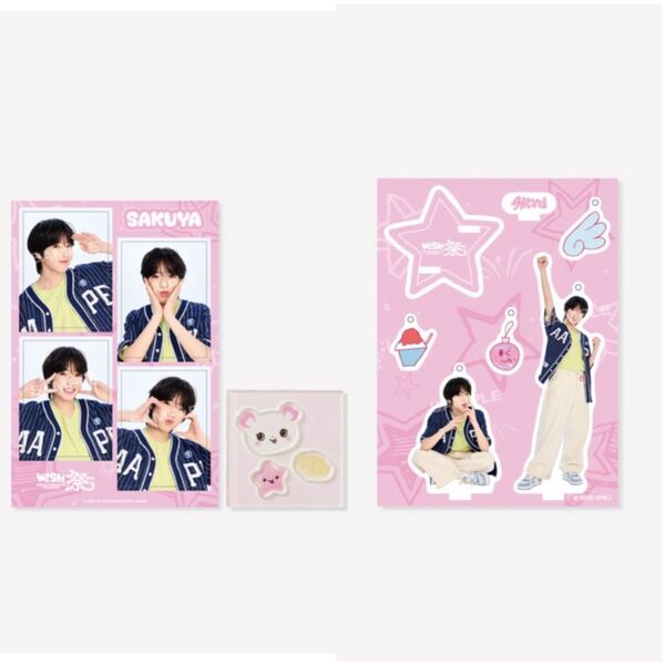 【新品未開封】NCT WISH WISH祭 サクヤ ①アクリルスタンドキーホルダー ②4カットフォト+アクリルステッカー