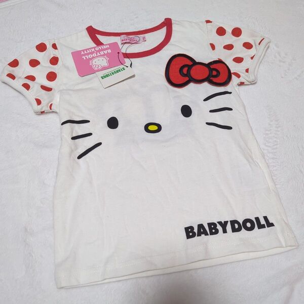 【新品】BABYDOLL ハローキティ Tシャツ 110 半袖 女の子 夏服 キッズ 子供服 白
