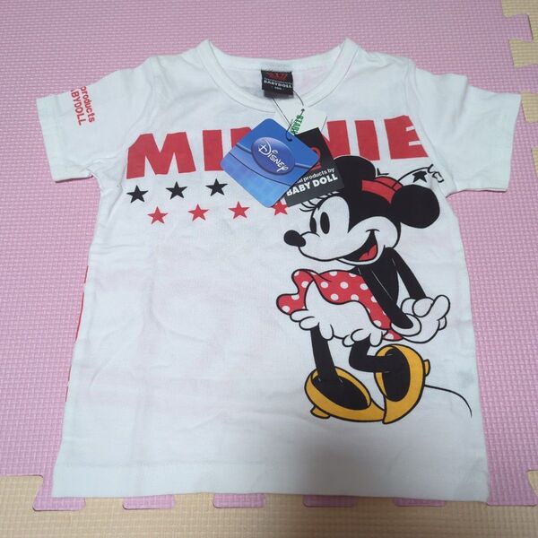 【新品】ベビードール ミニーちゃん 半袖 Tシャツ ディズニー 100 夏服 キッズ Disney プリント
