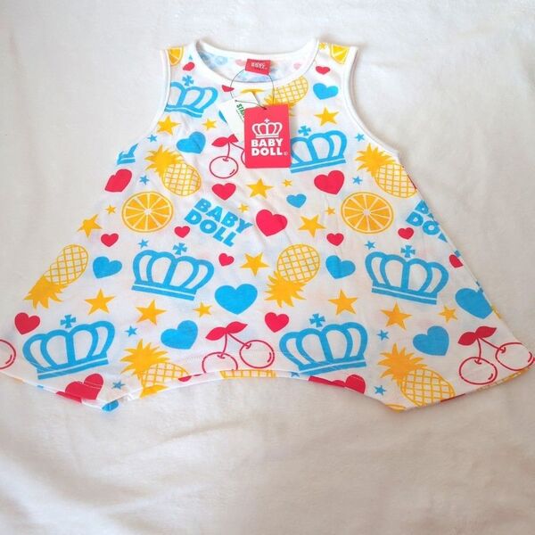 【新品】ベビードール ノースリーブタンクトップ 110 夏服 女の子 男の子 こども服 子供服 キッズ