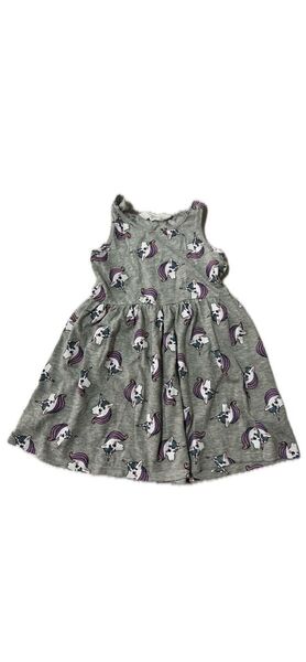H&M ユニコーン柄ワンピース 110 グレー