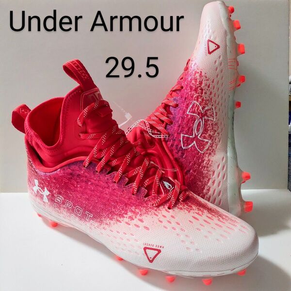 UNDER ARMOUR アンダーアーマー アメフト スパイクシューズ 29.5cm レッドxホワイト