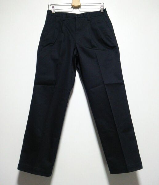 新品 ユニクロ イージーケアツータックチノ チノクロス チノパンツ ボトムス ダークネイビー メンズ W76 L30
