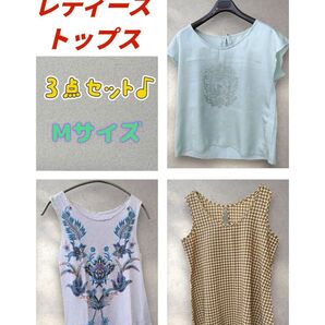 【Mサイズ】 レディーストップス セット ノースリーブ 夏 服 まとめ売り 着回し コーデ 夏物レディース きれいめコーデ OL