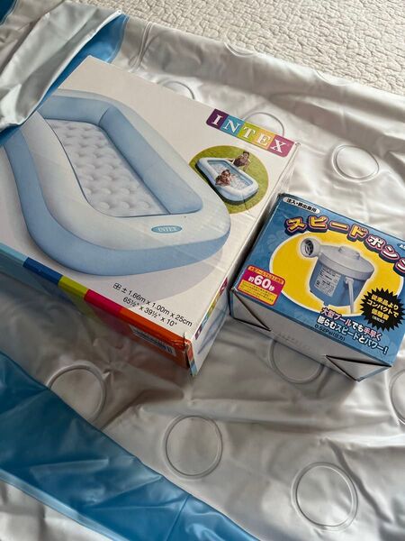 INTEX プール 電動 空気入れ ポンプ 水遊び ワンシーズン使用 ビニールプール 家庭用