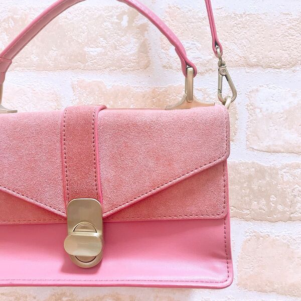 【ZARA】ショルダーバッグ(ピンク) ハンドバッグ 2way