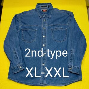 Wrangler 2nd タイプ gシャツ XL-XXL 美品 ビンテージ スチール釦!本格派 ワークシャツ