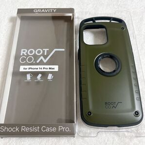 新品★ iPhone 14 Pro Max 専用 GRAVITY Shock Resist Case Rugged.(カーキ)
