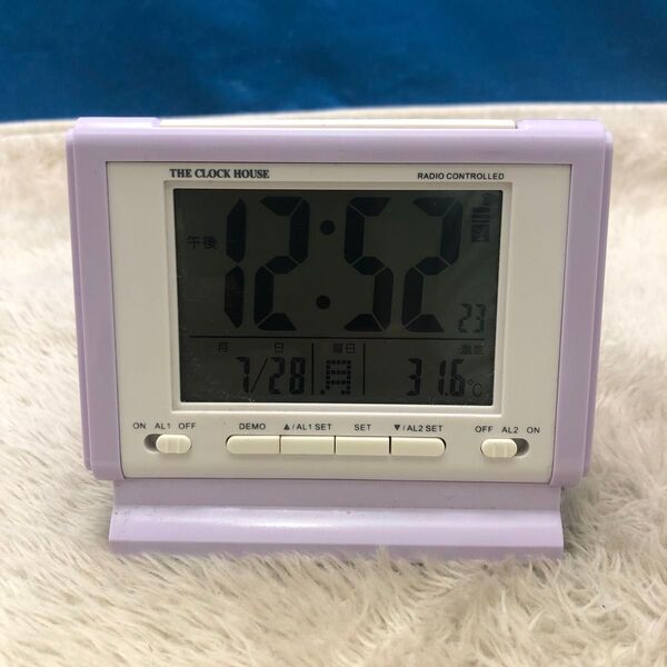 THE CLOCK HOUSE 電波時計 デジタル時計 パープル
