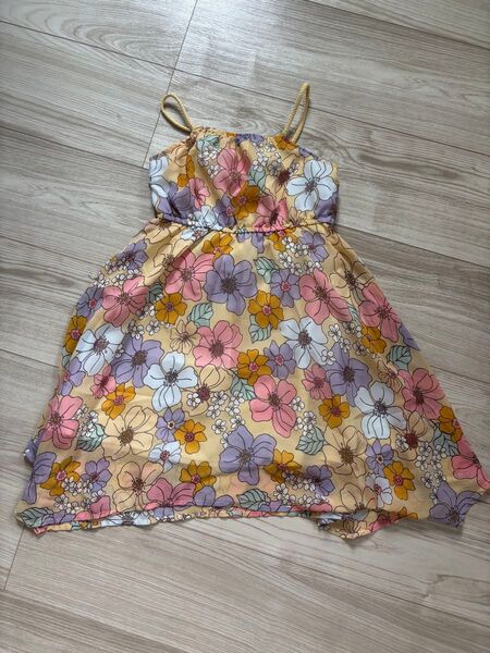 H&M 花柄ノースリーブワンピース 90〜100cm