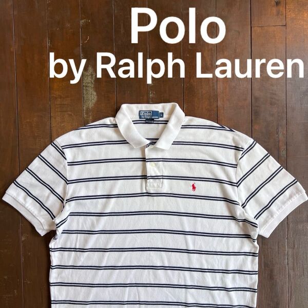 【Polo Ralph Lauren ポロラルフローレン】半袖ボーダーポロシャツ y2k ヘソ出し ユニセックス ゆるだぼ XL