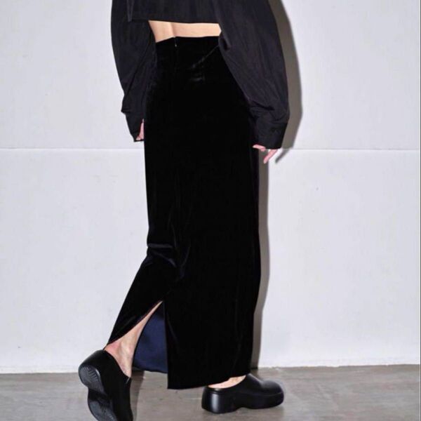 【新品】TODAYFUL Pencil Velour Skirt 38 ブラック タイトスカート スカート ロングスカート