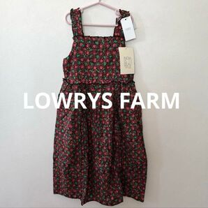 ローリーズファーム ワンピース ドレスワンピース 花柄 黒 赤 140 女の子