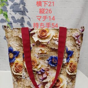 ☆X'mas価格☆バラと小花の3D風ショルダーバッグ ハンドメイド