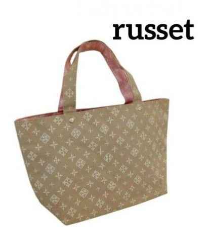 美品 russet ラシット トートバッグ リバーシブル モノグラム ベージュ × ピンク