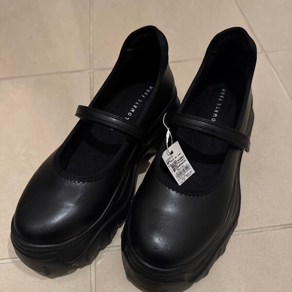 LOWRYS FARM ストラップシューズ 厚底 黒 Lサイズ未使用