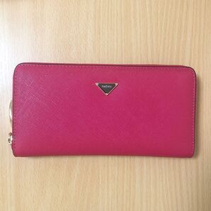 新品未使用 本革 レディース財布 長財布 ラウンドファスナー 廃盤 ローズピンク ビビットピンク かわいい レザー 財布 女性用