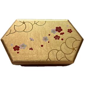 小物入れ 六角形 金 梅雅模様