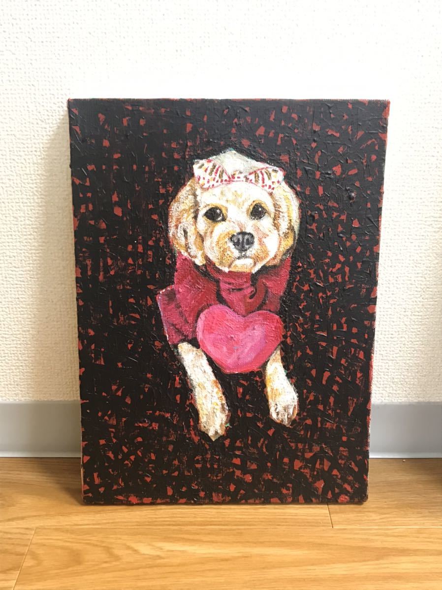 acrylic painting poodle dog painting animal, painting, oil painting, animal drawing
